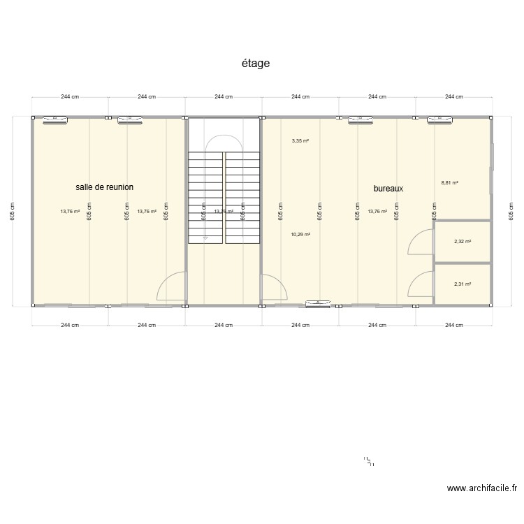 UROMEMS etage 2. Plan de 9 pièces et 82 m2