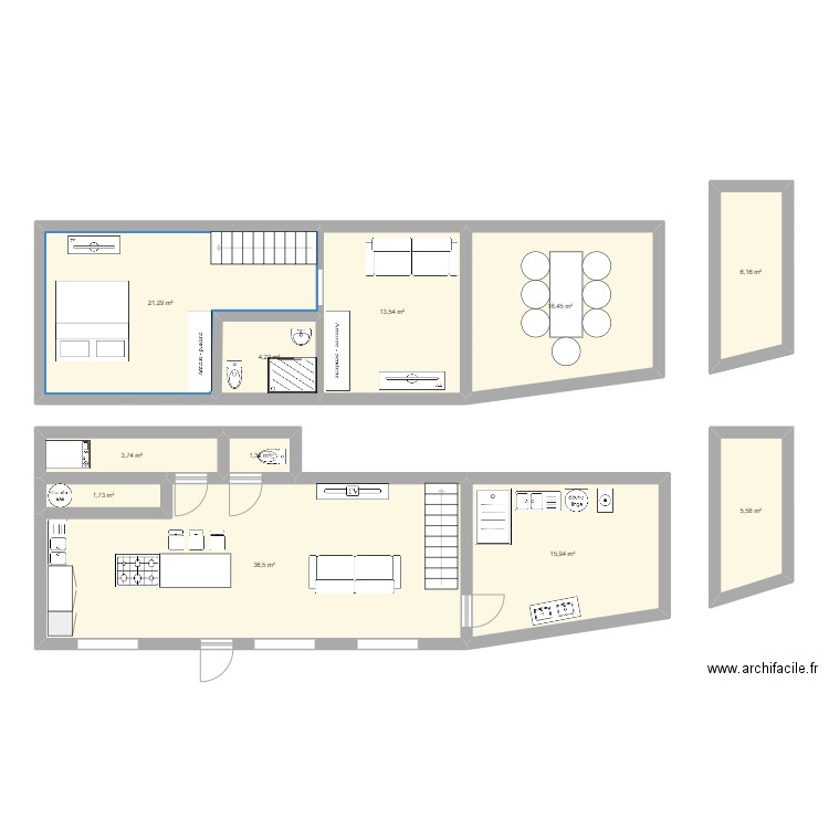 carl pottier 02. Plan de 11 pièces et 126 m2