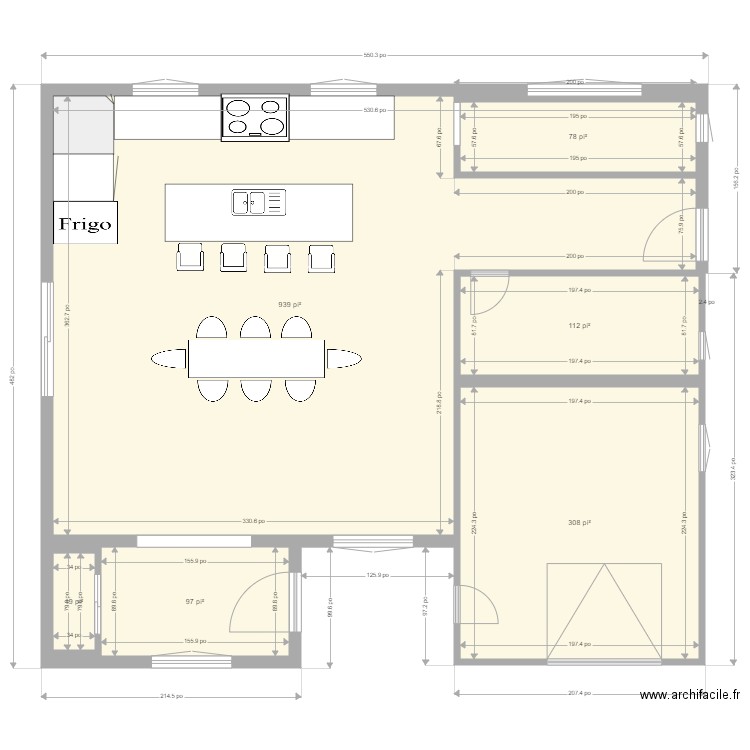 Maison idéal. Plan de 1 pièce et 9 m2