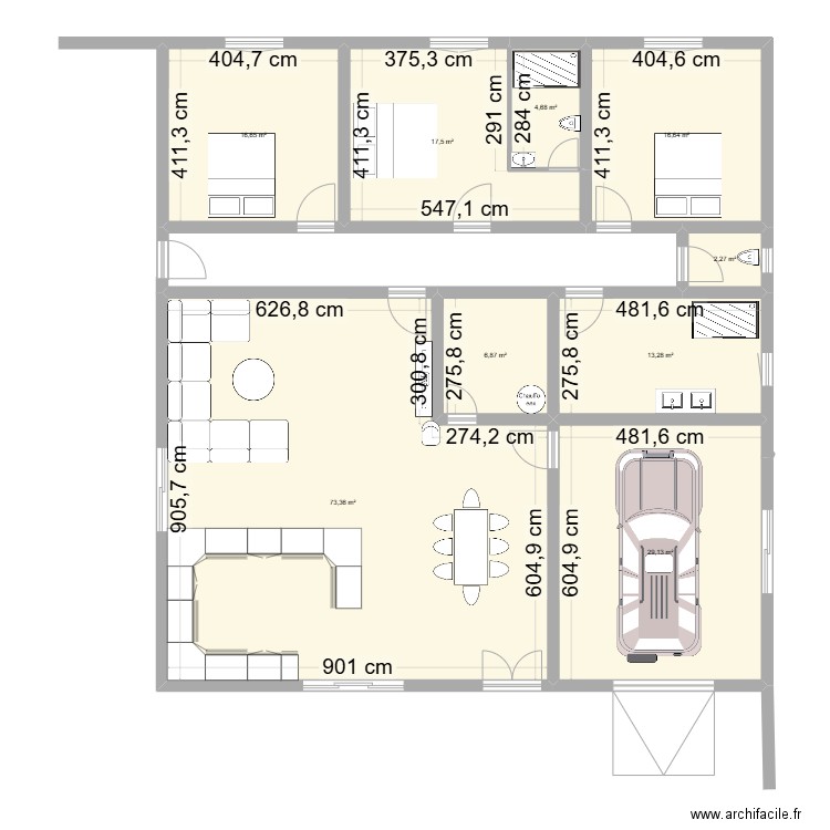 Joel. Plan de 9 pièces et 180 m2