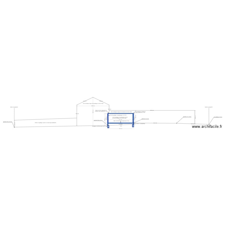 plan de coupe B-B sans projet d'extension 2. Plan de 0 pièce et 0 m2