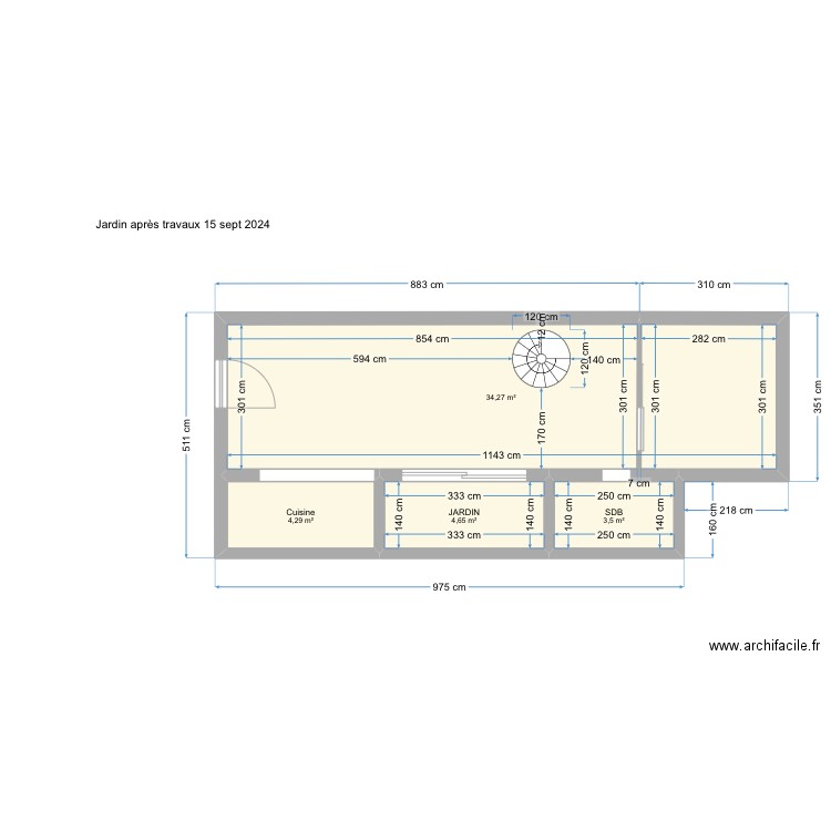 RDC AVEC JARDIN 15 SEPT 2024. Plan de 4 pièces et 47 m2