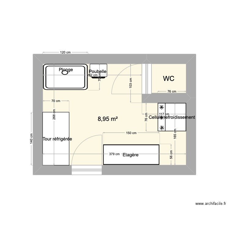 Labo Vival. Plan de 2 pièces et 10 m2