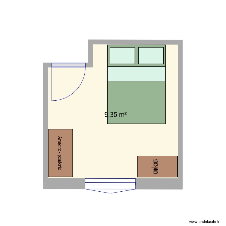 vero2. Plan de 1 pièce et 9 m2