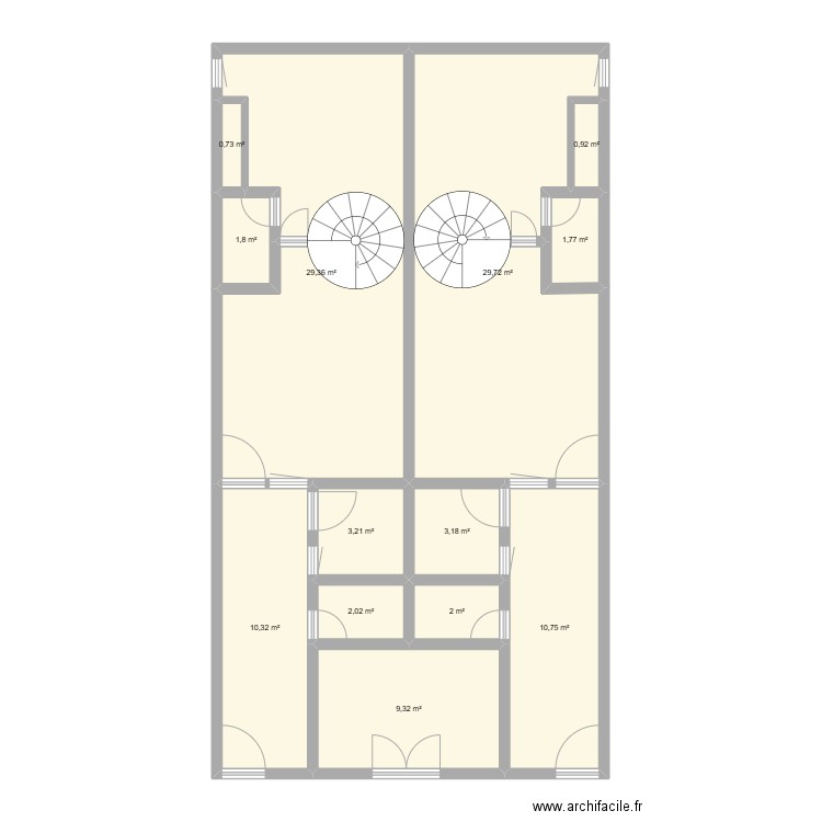 Projet CALA. Plan de 13 pièces et 105 m2