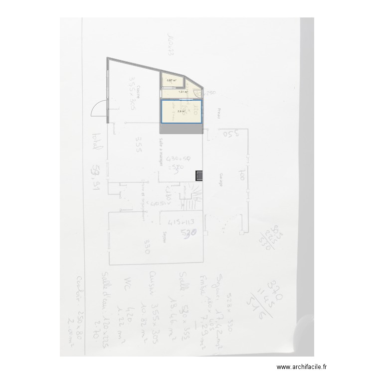 Cuisine3. Plan de 3 pièces et 5 m2