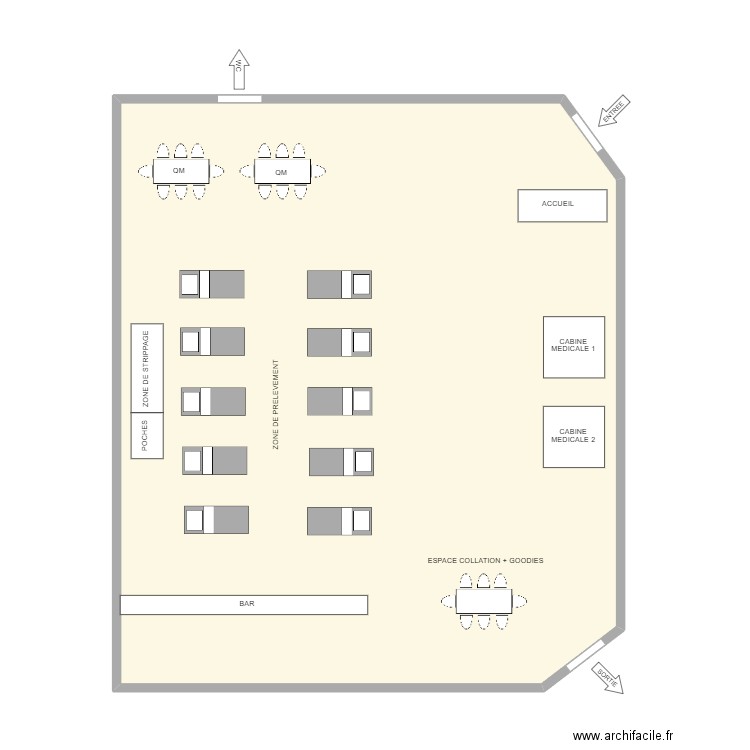 FRASNES-LEZ-GOSSELIES - Salle Paroissiale. Plan de 1 pièce et 117 m2