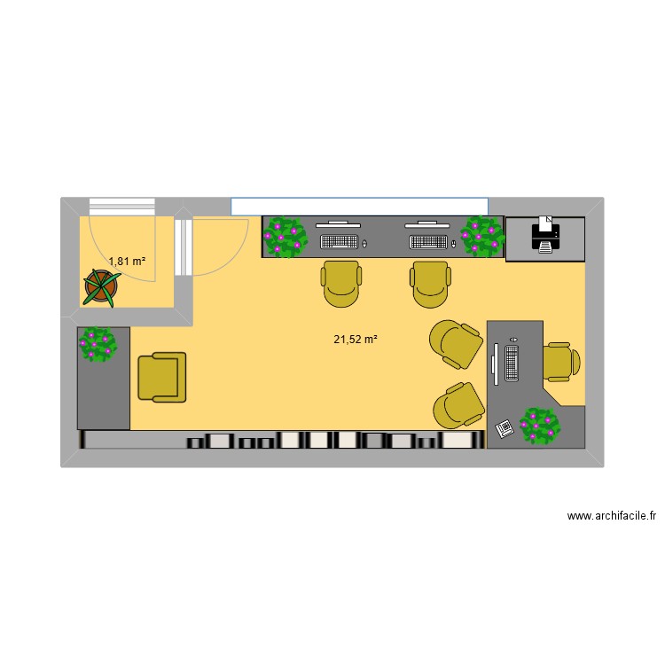 CPE 3D. Plan de 2 pièces et 23 m2