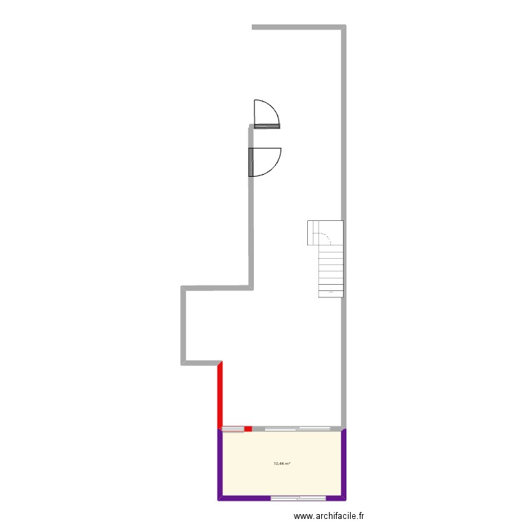 Casa Alinda. Plan de 1 pièce et 10 m2