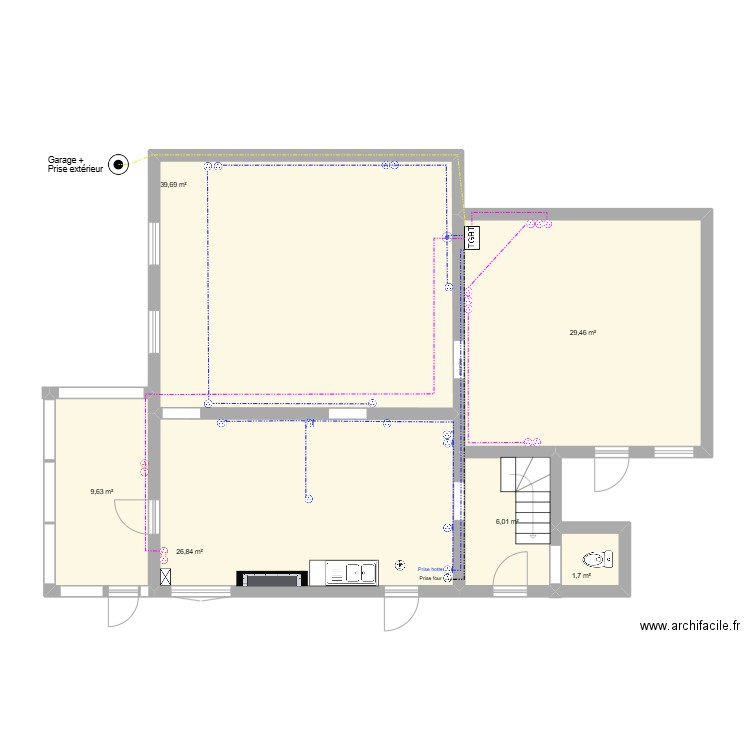 sonnac BASE prise. Plan de 6 pièces et 113 m2