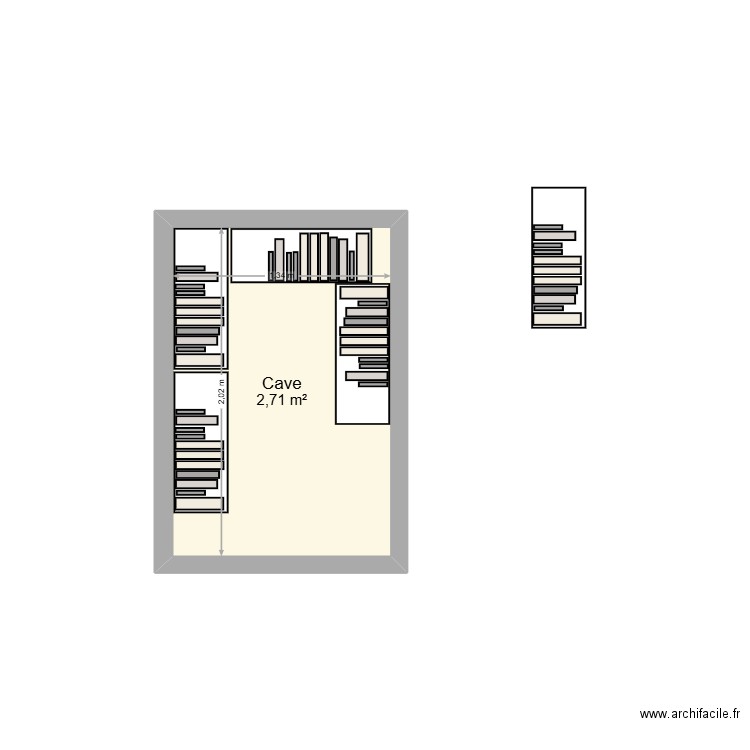 CAVE. Plan de 1 pièce et 3 m2