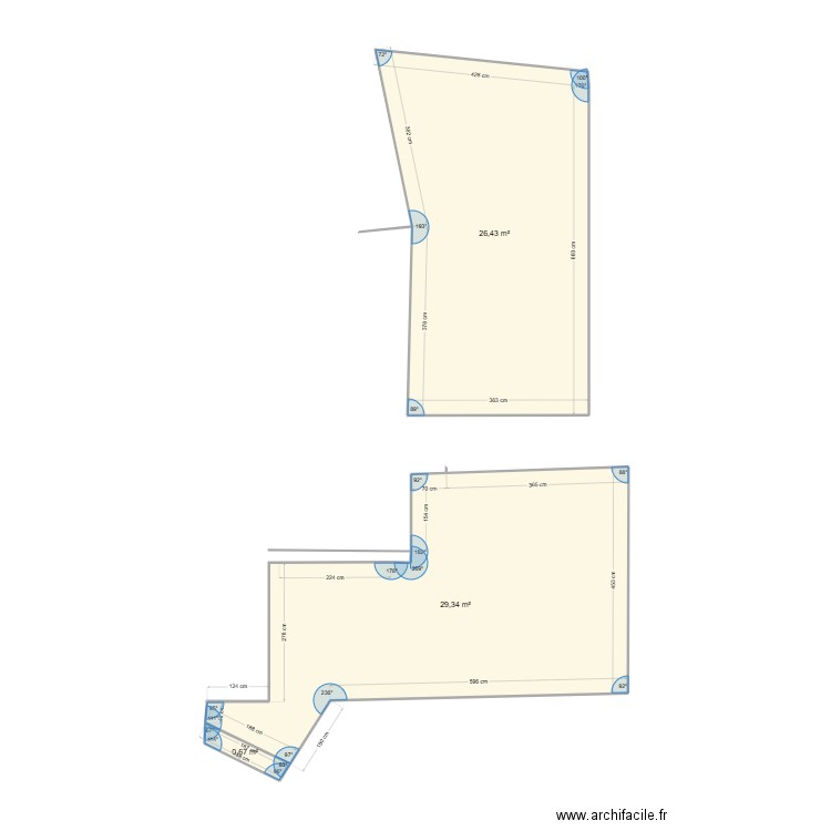 Gontier 2. Plan de 3 pièces et 56 m2