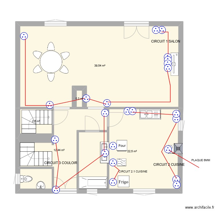 EAUBONNE RDC PC. Plan de 5 pièces et 77 m2