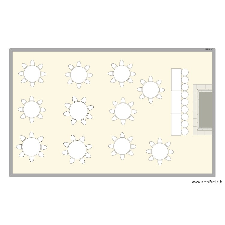 Plan de table mariage sophie & franck. Plan de 1 pièce et 200 m2