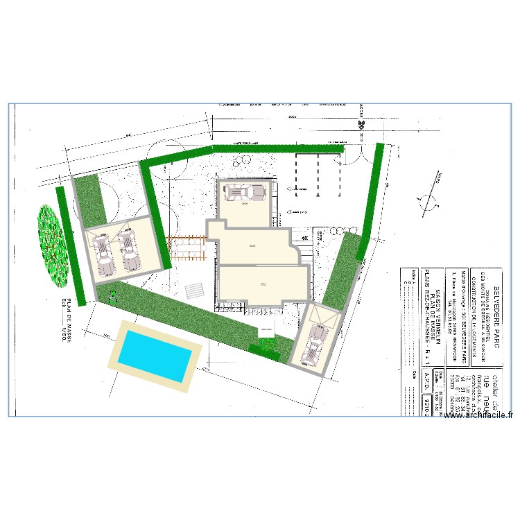 Essai terrain 2. Plan de 5 pièces et 200 m2