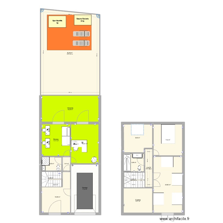 34 roumanie aménagement bureaux. Plan de 17 pièces et 208 m2