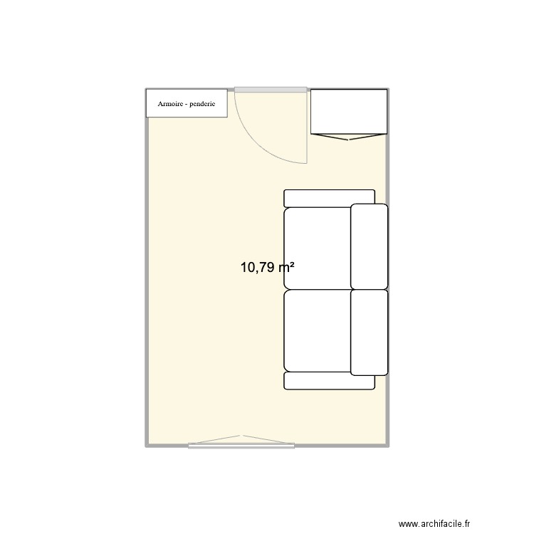 APPTVH - CHAMBRE 2. Plan de 1 pièce et 11 m2