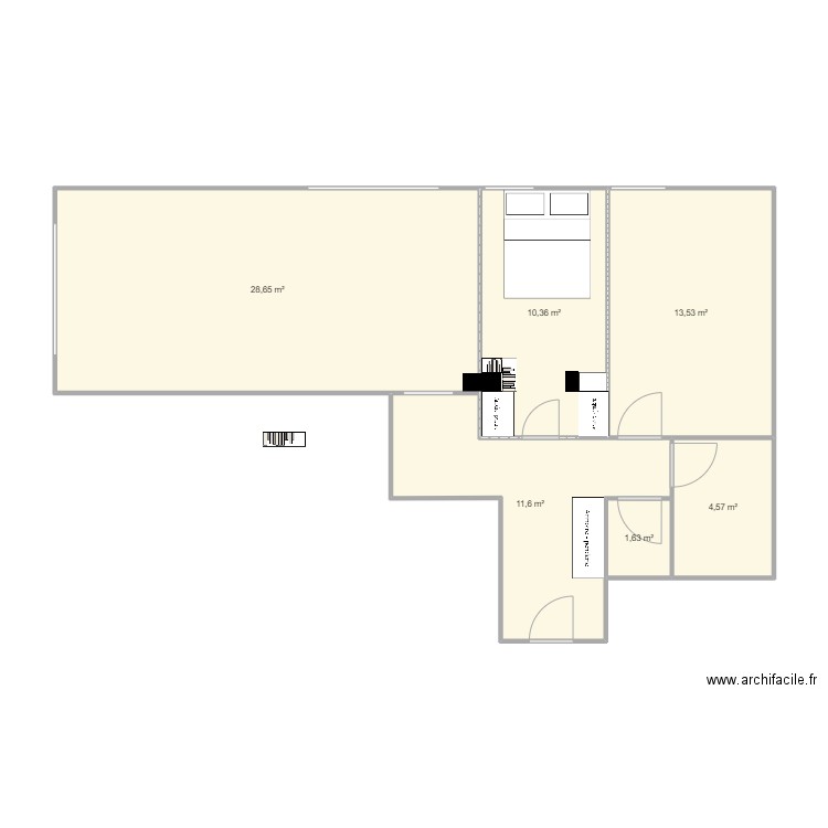 ESTEREL v01. Plan de 6 pièces et 70 m2