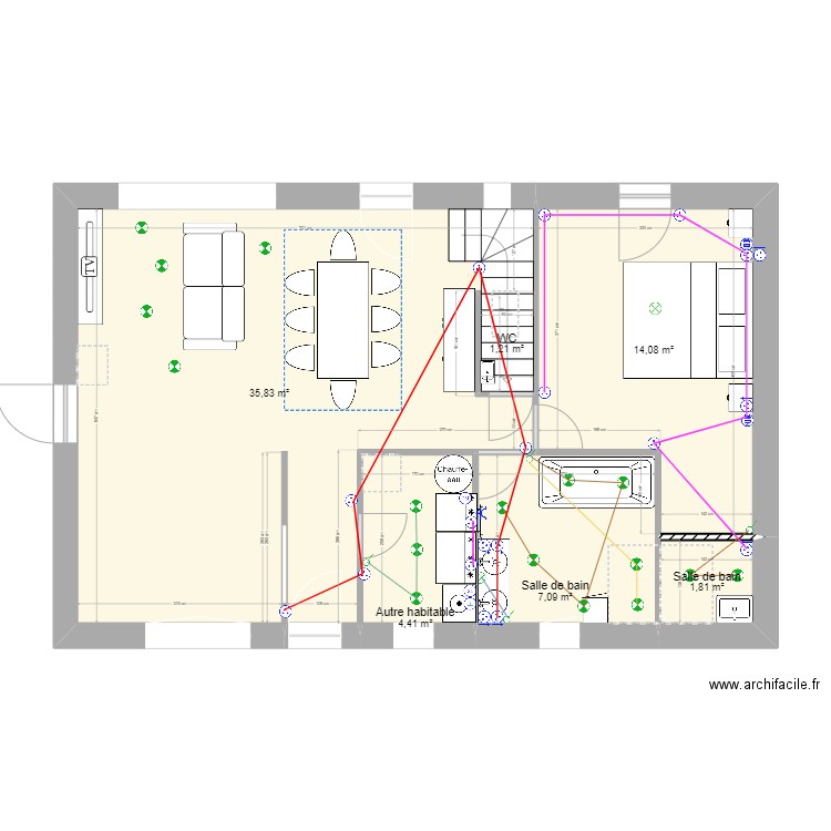 MIKIT0610. Plan de 6 pièces et 64 m2