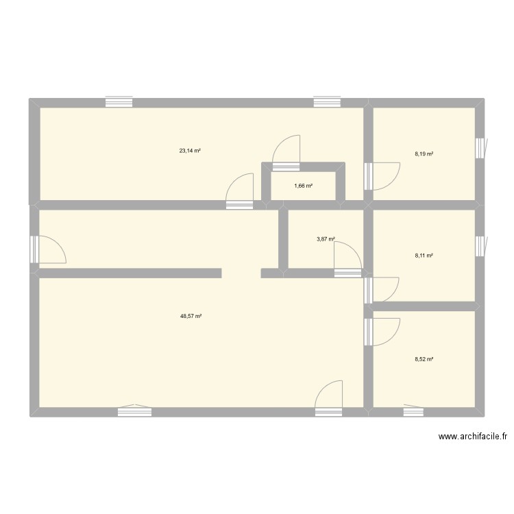 Maison 1. Plan de 7 pièces et 102 m2