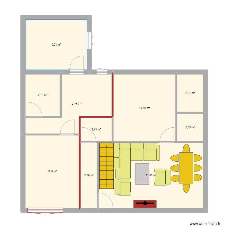 MAISON LISSES SOUS SOL. Plan de 10 pièces et 84 m2