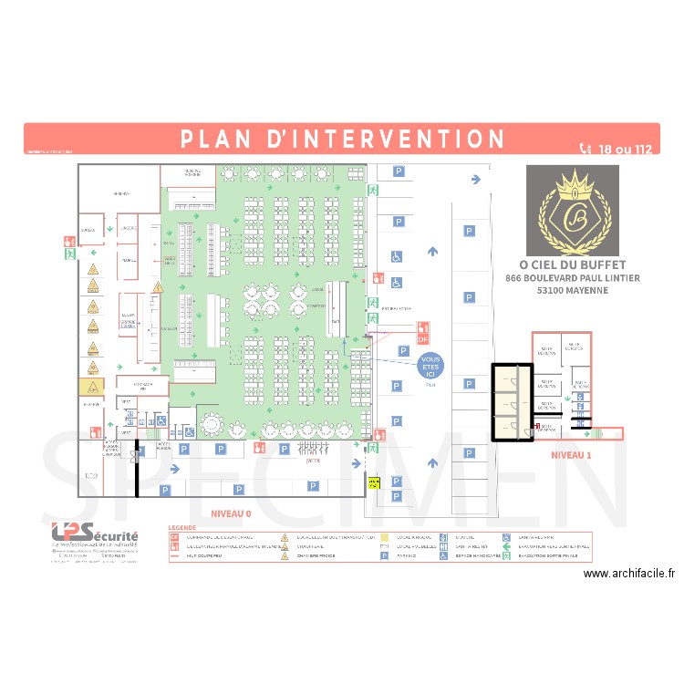 MODIF O CIEL BUFFET. Plan de 4 pièces et 41 m2