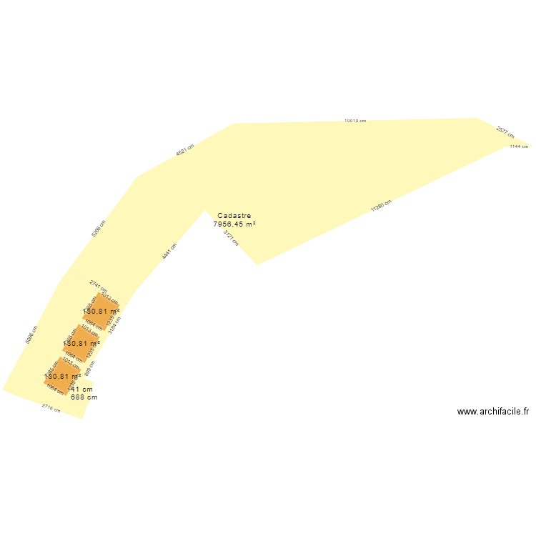 PLAN CADASTRE MESURES 3 maisons. Plan de 0 pièce et 0 m2