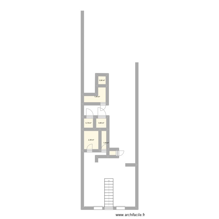 Boulangerie BEDOUIN. Plan de 6 pièces et 7 m2