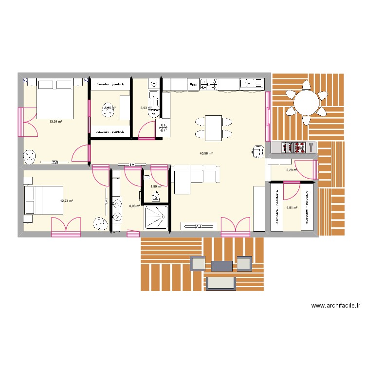 LA BONNE. Plan de 9 pièces et 91 m2