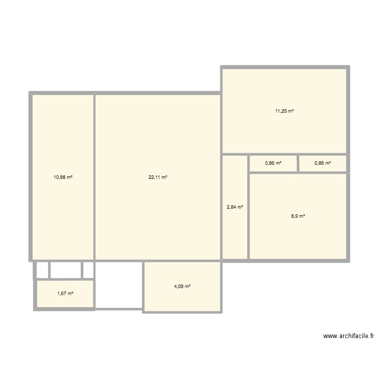 1 essaie marseille. Plan de 9 pièces et 63 m2