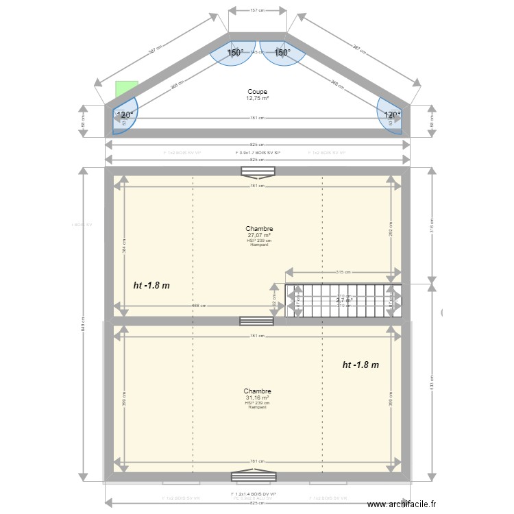 ML24013112 . Plan de 12 pièces et 133 m2