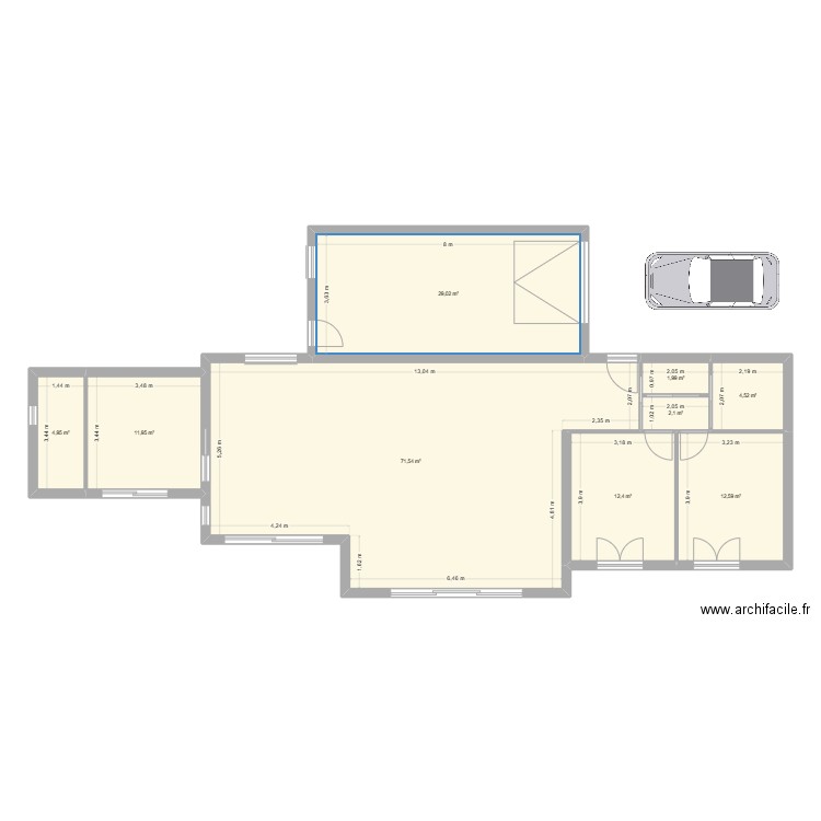 Aux lavandes 2. Plan de 9 pièces et 151 m2