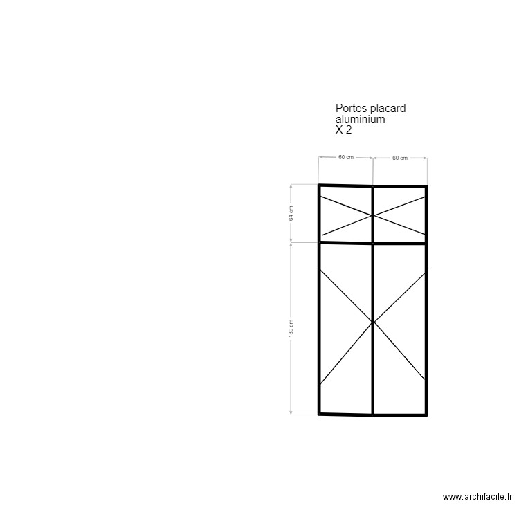 placard chambre parentale . Plan de 4 pièces et 3 m2