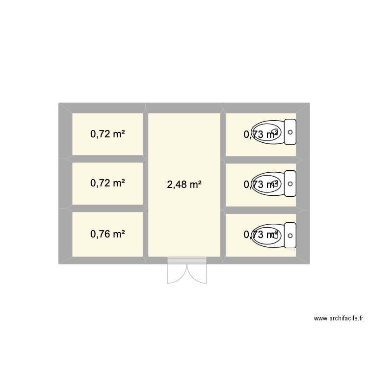 surf house. Plan de 7 pièces et 7 m2