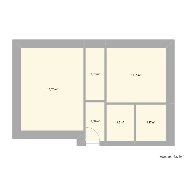 Pericaud Rdc. Plan de 6 pièces et 44 m2