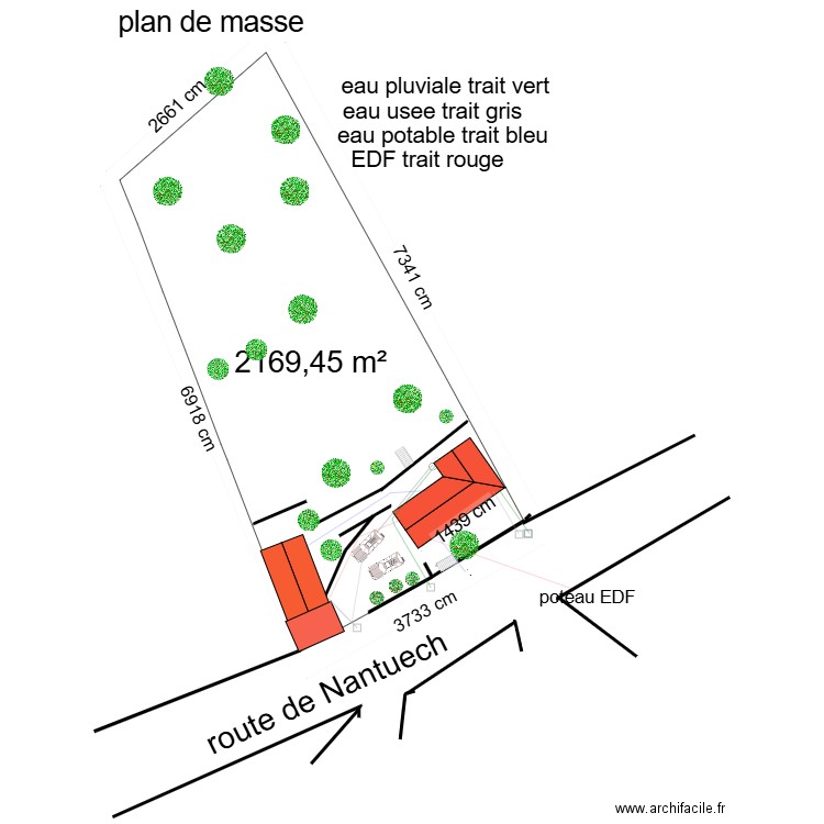 plan de masse18. Plan de 3 pièces et 144 m2