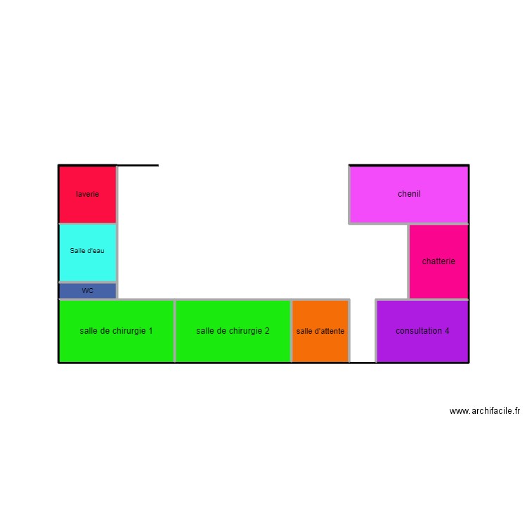 clinique étage . Plan de 9 pièces et 12 m2