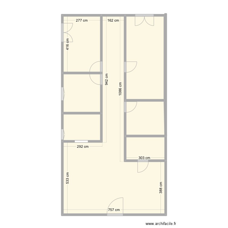 Institut. Plan de 7 pièces et 106 m2