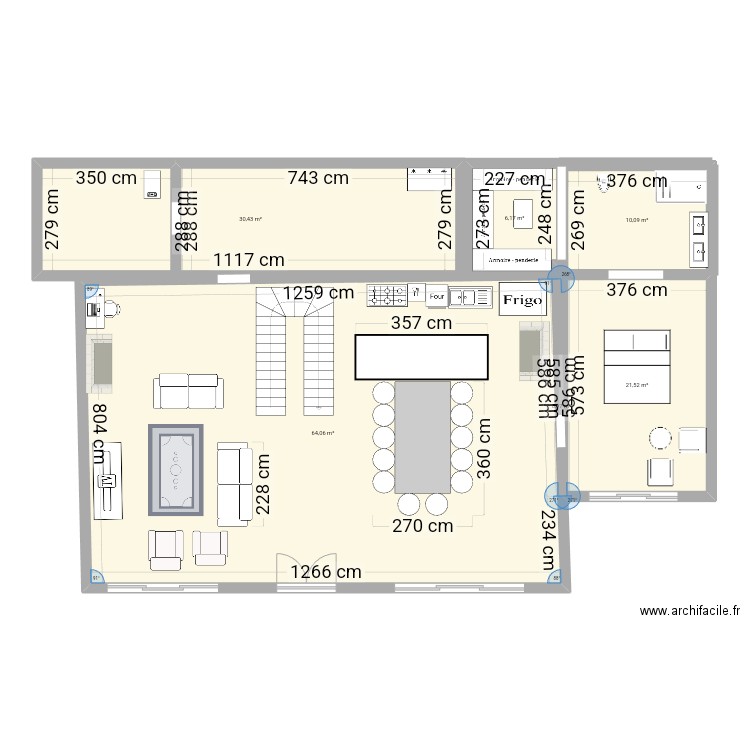 RDC st maclou. Plan de 6 pièces et 172 m2