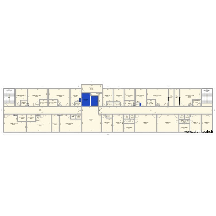 modif Chambre 1 Aviq. Plan de 158 pièces et 2208 m2