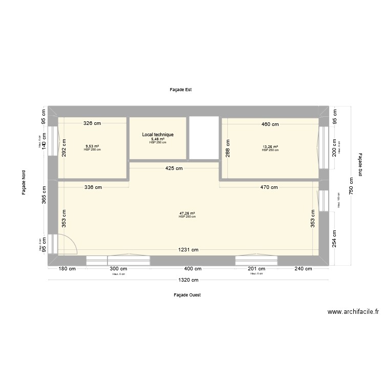 Etage maison Sarzeau - 27/11/2024. Plan de 4 pièces et 76 m2