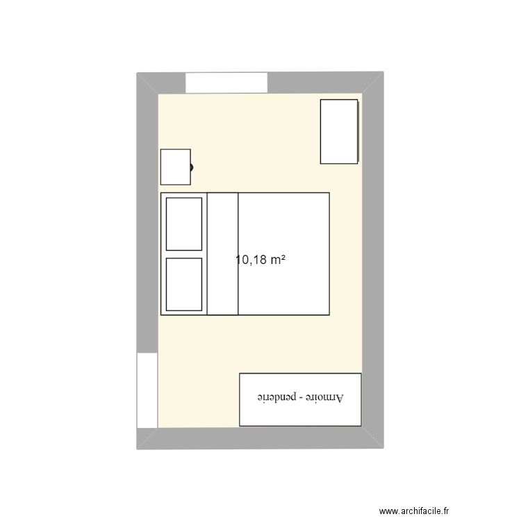 chambre JC. Plan de 1 pièce et 10 m2