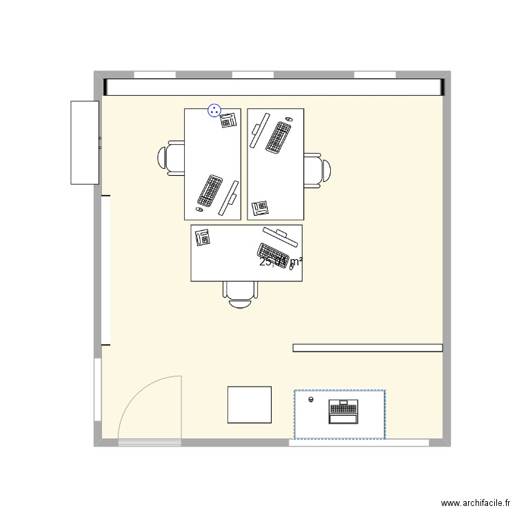 accueil_gray. Plan de 1 pièce et 23 m2