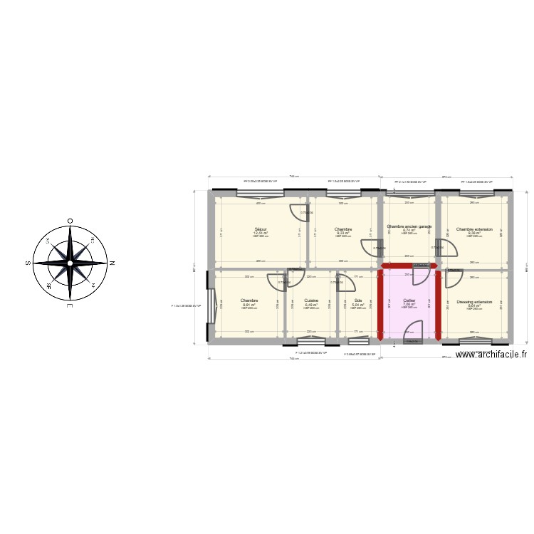 ML24018009 VACHER Breuillet. Plan de 9 pièces et 74 m2