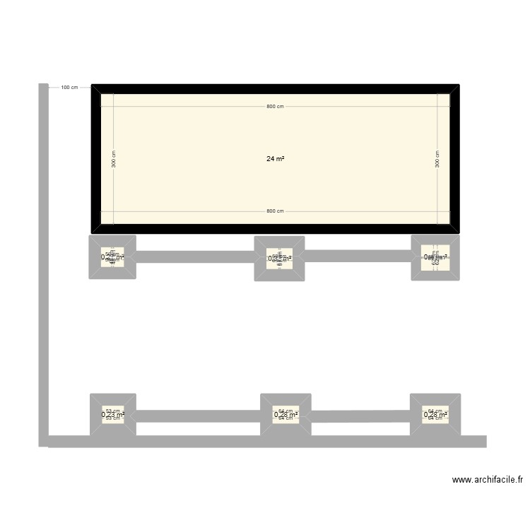 delahe. Plan de 7 pièces et 26 m2