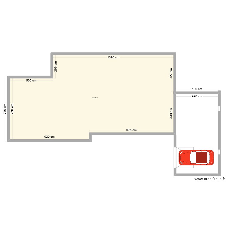 maison. Plan de 1 pièce et 164 m2