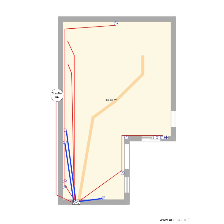 plan elec gripp. Plan de 1 pièce et 45 m2