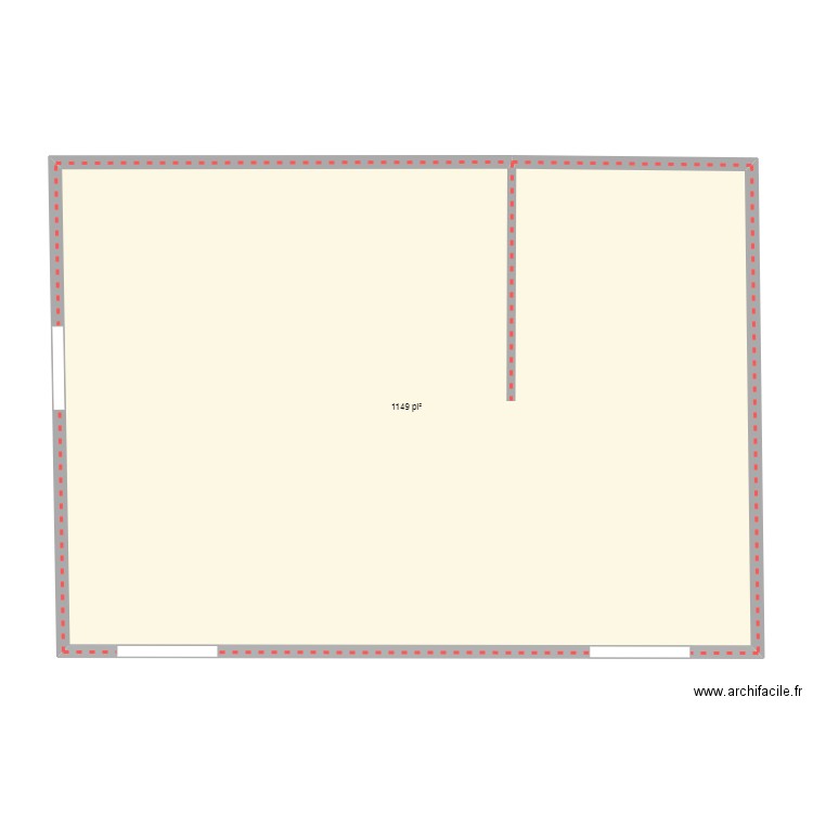 42x28. Plan de 1 pièce et 107 m2