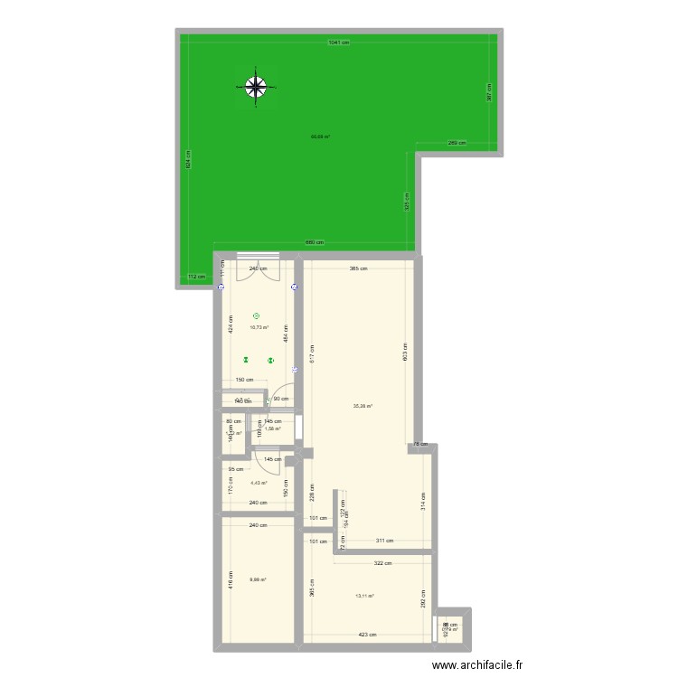 PLAN T4. Plan de 10 pièces et 144 m2