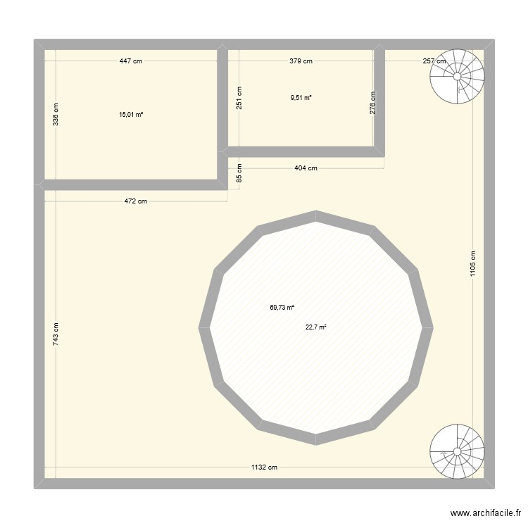 etage 1. Plan de 4 pièces et 144 m2